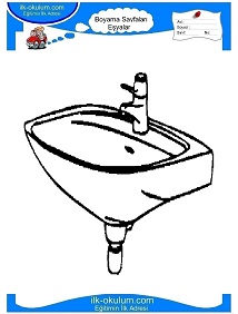 Çocuklar İçin Lavabo Boyama Sayfaları 